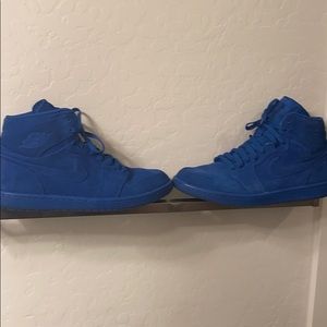 Jordan 1 retro blue suede sneakers